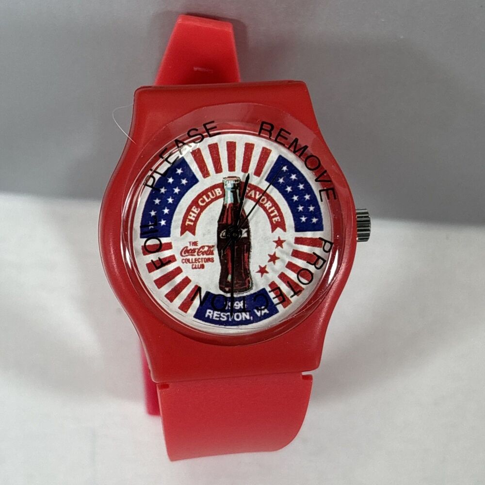 Vintage Coca-Cola Collectors Club Watch Red Band Reston VA 1996 NOS Unworn w Box